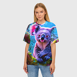 Футболка оверсайз женская Коала на дереве, цвет: 3D-принт — фото 2