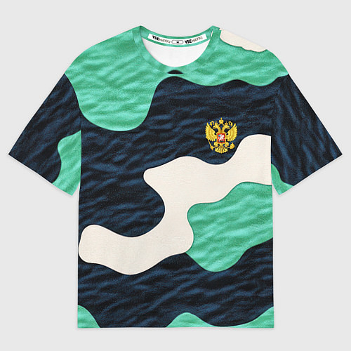 Женская футболка оверсайз Текстурный милитари камуфляж / 3D-принт – фото 1