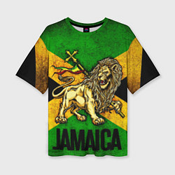 Футболка оверсайз женская Jamaica lion flag, цвет: 3D-принт