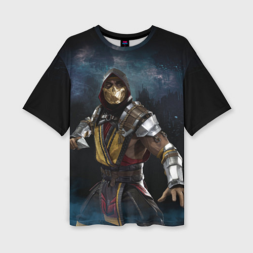 Женская футболка оверсайз Mortal Kombat - Скорпион / 3D-принт – фото 1