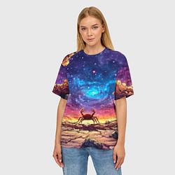 Футболка оверсайз женская Краб смотрит в космос, цвет: 3D-принт — фото 2