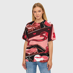 Футболка оверсайз женская Шоколадки в форме сердца, цвет: 3D-принт — фото 2