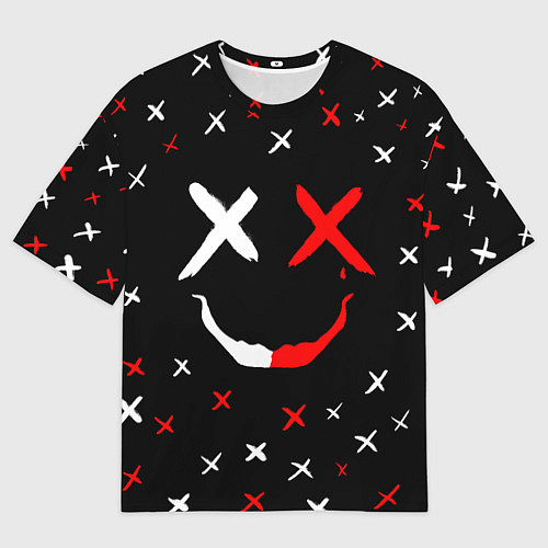 Женская футболка оверсайз Smile face / 3D-принт – фото 1