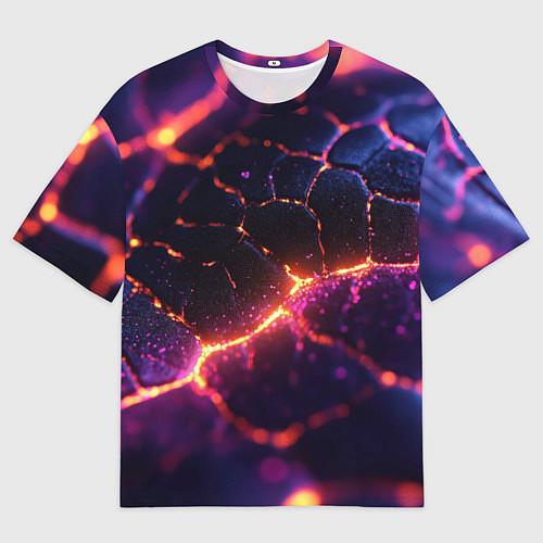 Женская футболка оверсайз Текстура вулкана / 3D-принт – фото 1