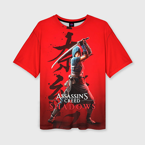 Женская футболка оверсайз Assassins Creed Shadows - Shinobi Naoe / 3D-принт – фото 1