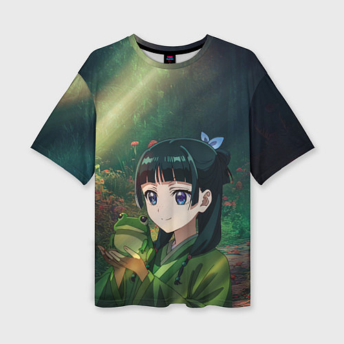 Женская футболка оверсайз МаоМао и лягушка - Монолог Фармацевта / 3D-принт – фото 1