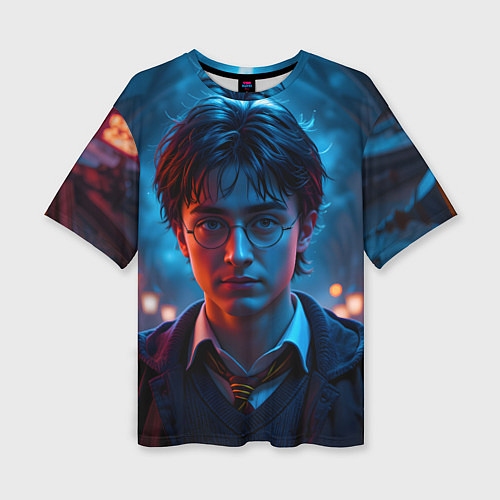 Женская футболка оверсайз Гарри поттер в ночи / 3D-принт – фото 1