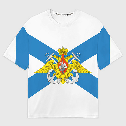 Женская футболка оверсайз Военно-морской флот: орёл / 3D-принт – фото 1