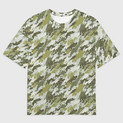 Футболка оверсайз женская Пиксельный камуфляж, цвет: 3D-принт