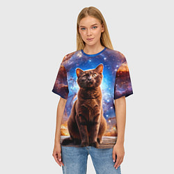 Футболка оверсайз женская Бурма в космосе, цвет: 3D-принт — фото 2