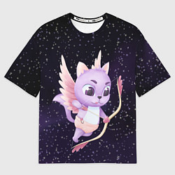 Женская футболка оверсайз Ночной код-купидон