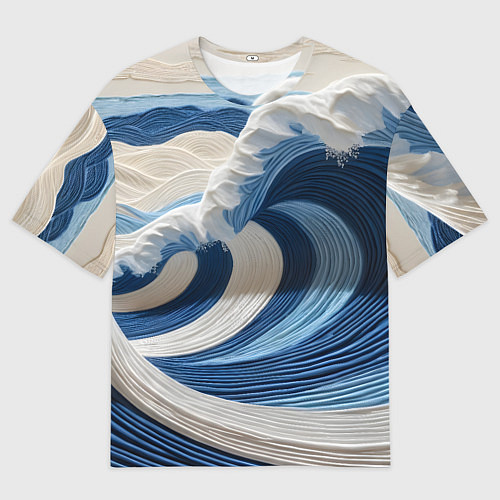 Женская футболка оверсайз Волна из нитей / 3D-принт – фото 1