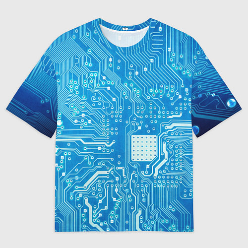 Женская футболка оверсайз Системная плата / 3D-принт – фото 1