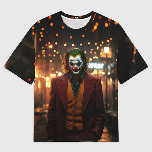 Женская футболка оверсайз Джокер в ночном переулке / 3D-принт – фото 1