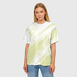 Футболка оверсайз женская The color is white and yellow, цвет: 3D-принт — фото 2