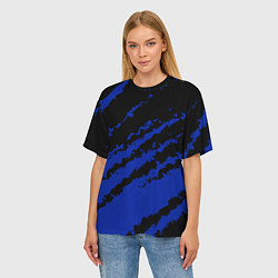 Футболка оверсайз женская The color is black and blue, цвет: 3D-принт — фото 2