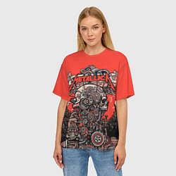 Футболка оверсайз женская Metallica - iron skeleton, цвет: 3D-принт — фото 2