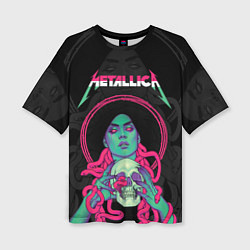 Футболка оверсайз женская Metallica - witch with the skull, цвет: 3D-принт