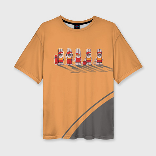 Женская футболка оверсайз Пять спортивных кроликов / 3D-принт – фото 1