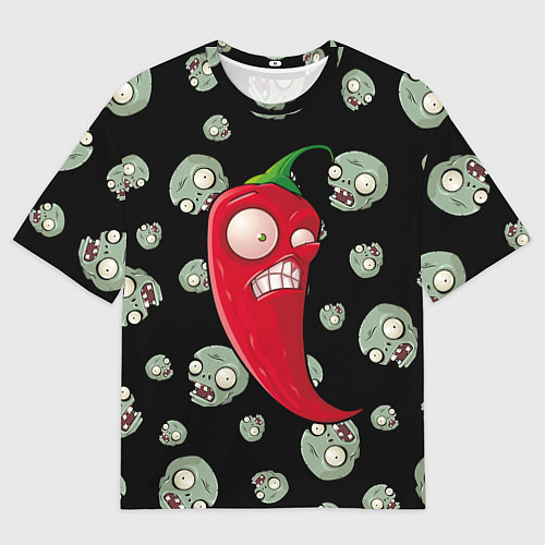 Женская футболка оверсайз Перчик из игры растения против зомби / 3D-принт – фото 1