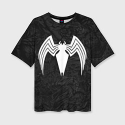 Футболка оверсайз женская Знак венома с текстурой симбиота, цвет: 3D-принт