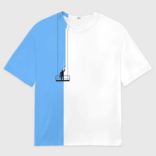 Женская футболка оверсайз Моляр красит стену / 3D-принт – фото 1