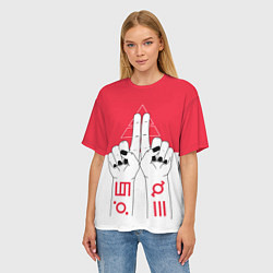 Футболка оверсайз женская 30 Seconds to Mars poster, цвет: 3D-принт — фото 2