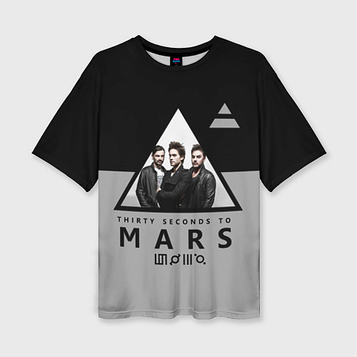 Женская футболка оверсайз 30 Seconds to Mars - poster / 3D-принт – фото 1