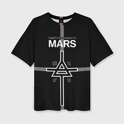Футболка оверсайз женская 30 Seconds to Mars - poster, цвет: 3D-принт