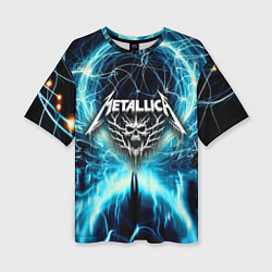 Футболка оверсайз женская Neon glow - Metallica, цвет: 3D-принт