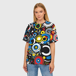 Футболка оверсайз женская Абстракция геометрическая, цвет: 3D-принт — фото 2