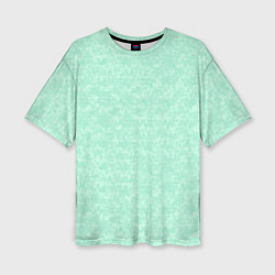 Футболка оверсайз женская Аквамарин однотонный текстурированный, цвет: 3D-принт