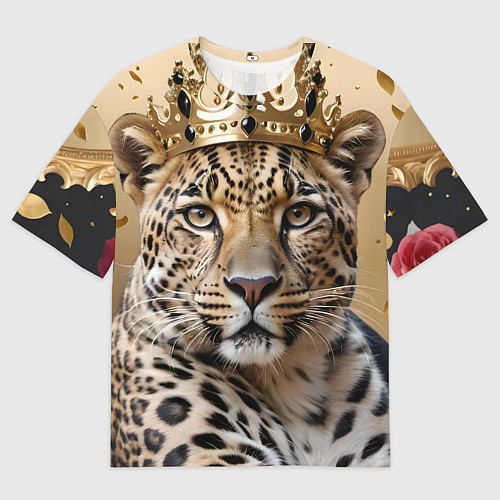Женская футболка оверсайз Королевский леопард / 3D-принт – фото 1