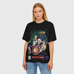 Футболка оверсайз женская Earth worm Jim - super retro gaming, цвет: 3D-принт — фото 2