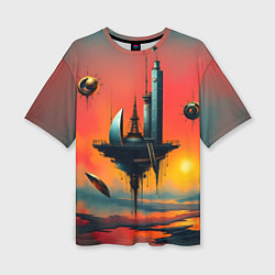 Футболка оверсайз женская Абстракция в стиле сюрреализма, цвет: 3D-принт