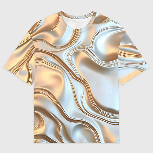 Женская футболка оверсайз Жидкое белое золото / 3D-принт – фото 1