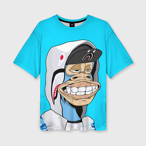 Женская футболка оверсайз NFT ape in the hood / 3D-принт – фото 1