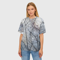 Футболка оверсайз женская Прожилки листьев, цвет: 3D-принт — фото 2