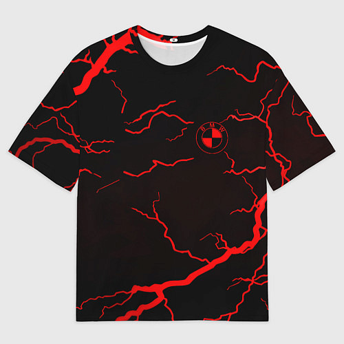 Женская футболка оверсайз BMW storm red color / 3D-принт – фото 1