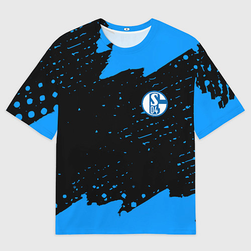 Женская футболка оверсайз Schalke 04 fc blue color / 3D-принт – фото 1