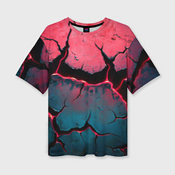Футболка оверсайз женская Объемные разломы текстура, цвет: 3D-принт