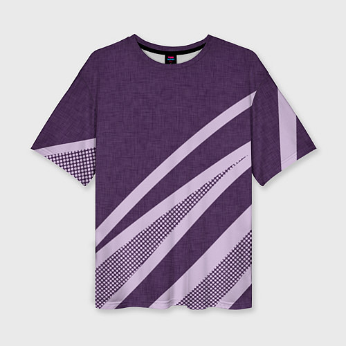 Женская футболка оверсайз Фиолетовый абстрактный с полосой / 3D-принт – фото 1