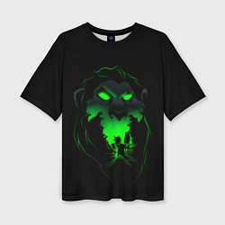 Футболка оверсайз женская Шрам Король лев - крупно, цвет: 3D-принт