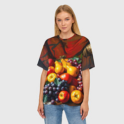 Футболка оверсайз женская Фруктовый натюрморт, цвет: 3D-принт — фото 2
