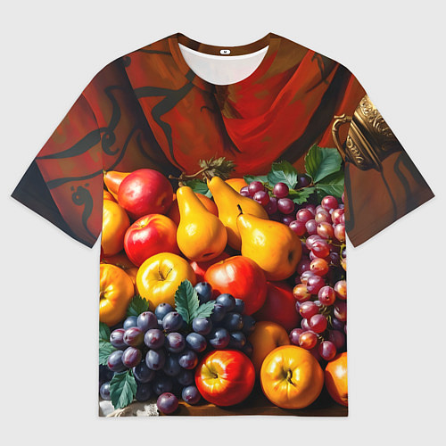 Женская футболка оверсайз Фруктовый натюрморт / 3D-принт – фото 1