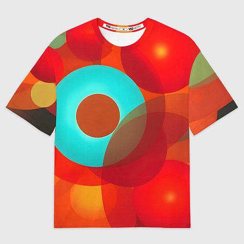 Женская футболка оверсайз Оптическая абстракция с кругами / 3D-принт – фото 1