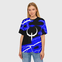 Футболка оверсайз женская Quake молнии шторм, цвет: 3D-принт — фото 2