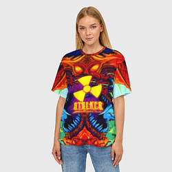 Футболка оверсайз женская Stalker монстр чернобыля, цвет: 3D-принт — фото 2