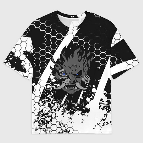 Женская футболка оверсайз Samurai соты краски / 3D-принт – фото 1