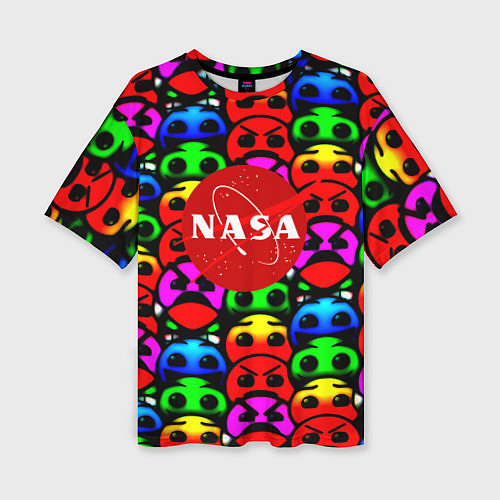 Женская футболка оверсайз NASA smile / 3D-принт – фото 1